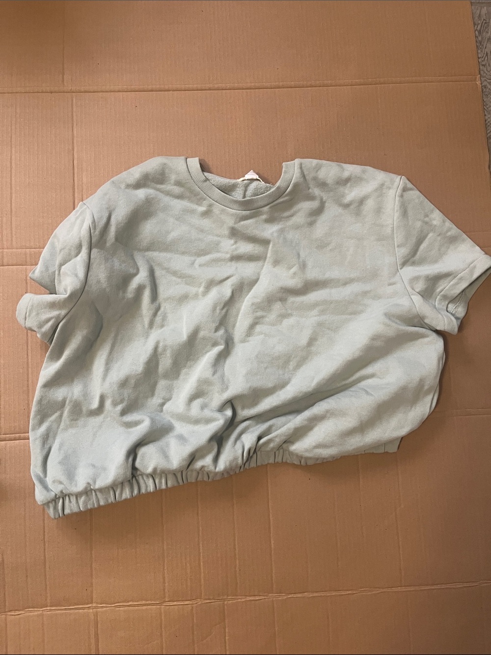 cropped mid drifted sweatshirt mint green